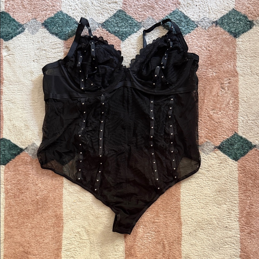 Elegant Black Lace Bodysuit